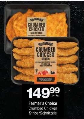 Farmer's Choice Crumbed Chicken Strips/Schnitzels