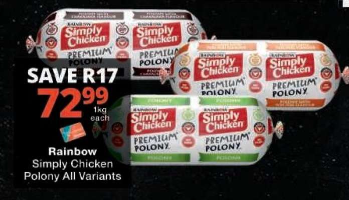 Rainbow Simply Chicken Polony All Variants