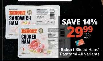 Eskort Sliced Ham/Pastrami All Variants