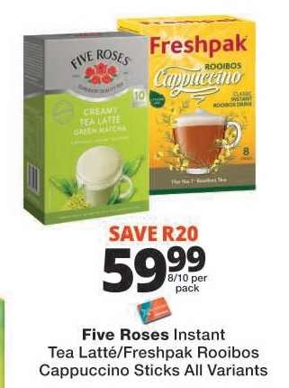 Five Roses Instant Tea Latte/Freshpak Rooibos Cappuccino Sticks All Variants