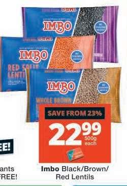 Imbo Black/Brown/Red Lentils