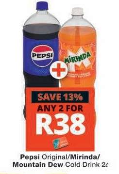 Pepsi Original/Mirinda/Mountain Dew Cold Drink 2ℓ