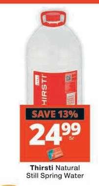 THIRSTI NATURAL STILL SPRING WATER