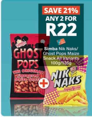 Simba Nik Naks/Ghost Pops Maize Snack