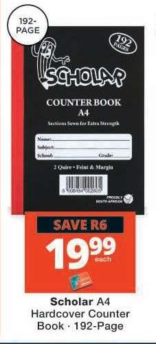 Scholar A4 Hardcover Counter Book