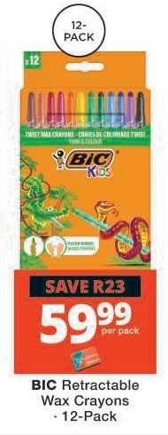 BIC Retractable Wax Crayons