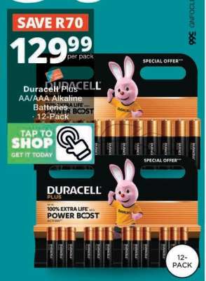Duracell Plus AA/AAA Alkaline Batteries