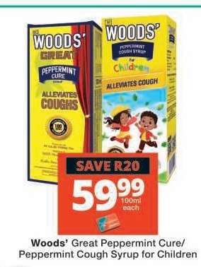 Woods' Great Peppermint Cure/ Peppermint Cough Syrup for Children