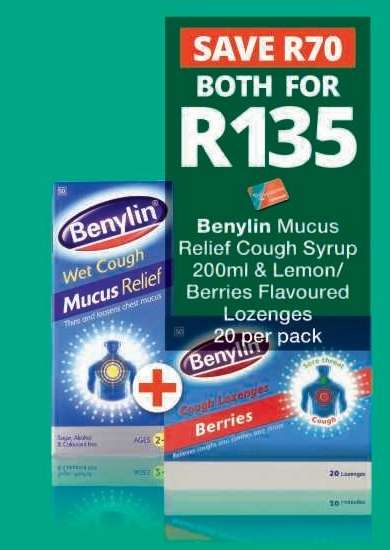 Benylin Mucus Relief Cough Syrup & Lozenges