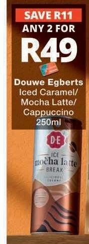 Douwe Egberts Iced Caramel/Mocha Latte/Cappuccino 250ml