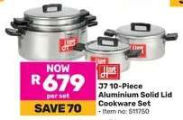J7 10-Piece Aluminium Solid Lid Cookware Set
