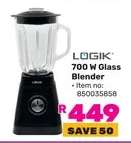 LOGIK 700 W Glass Blender