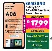 Samsung Galaxy A06 4G 64GB Dual Sim Smartphone