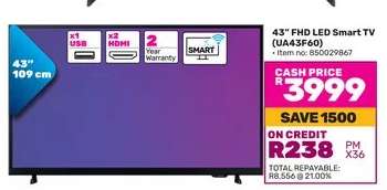 43” FHD LED Smart TV (UA43F60)