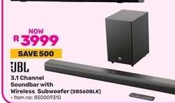 JBL 3.1 Channel Soundbar with Wireless Subwoofer