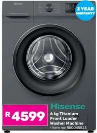 Hisense 6 kg Titanium Front Loader Washer Machine