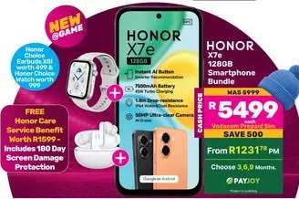HONOR X7e 128GB Smartphone Bundle