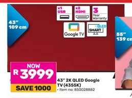 43" 2K QLED Google TV (43Q54)