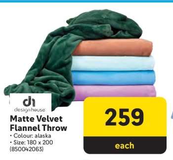 Matte Velvet Flannel Throw
