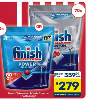 Finish Dishwasher Tablets Assorted 70/80s Each