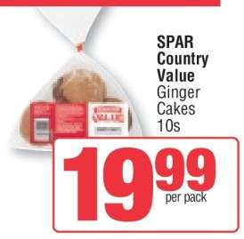 SPAR Country Value Ginger Cakes 10s
