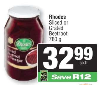 Rhodes Sliced or Grated Beetroot 780 g