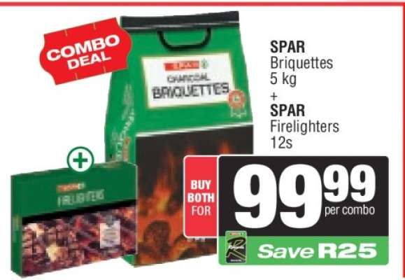 SPAR Briquettes 5 kg + SPAR Firelighters 12s
