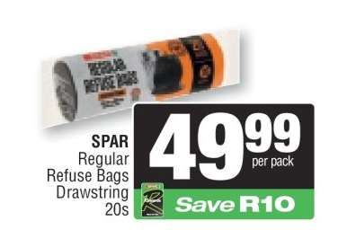 SPAR Regular Refuse Bags Drawstring 20s