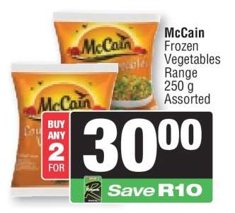 McCain Frozen Vegetables Range