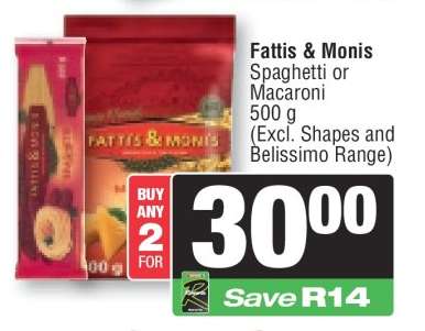Fattis & Monis Spaghetti or Macaroni