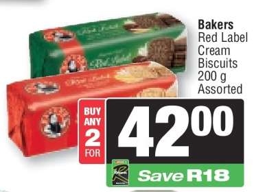 BAKERS RED LABEL CREAM BISCUITS