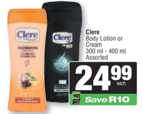 Clere Body Lotion OR Cream