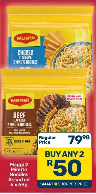 Maggi 2 Minute Noodles Assorted 5 x 68g