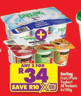 Darling Fruit/Plain Yoghurt All Variants 6x100g