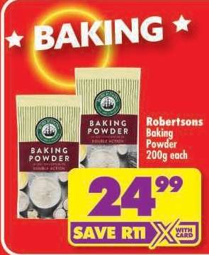 ROBERTSONS BAKING POWDER 200g each