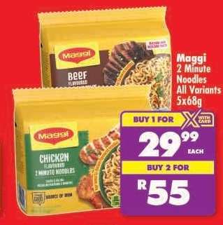MAGGI 2 MINUTE NOODLES all variants 5x68g