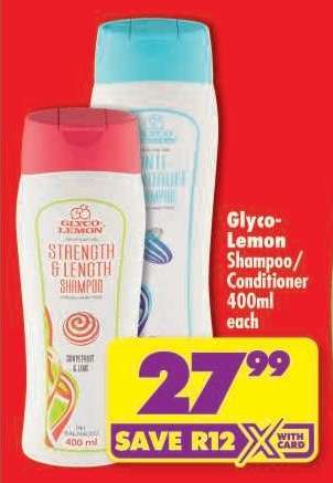 GLYCO LEMON SHAMPOO/CONDITIONER 400ml each