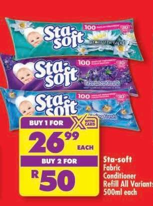 Sta-soft Fabric Conditioner Refill All Variants 500ml each