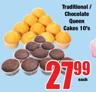 Traditional / Chocolate Queen Cakes 10's