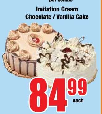 Imitation Cream Chocolate / Vanilla Cake