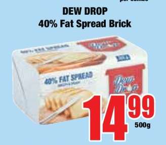 DEW DROP 40% Fat Spread Brick