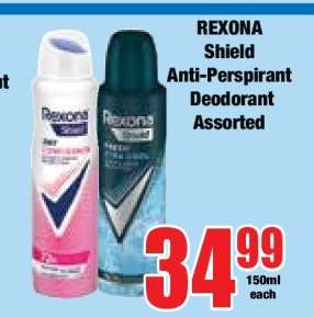 REXONA Shield Anti-Perspirant Deodorant Assorted