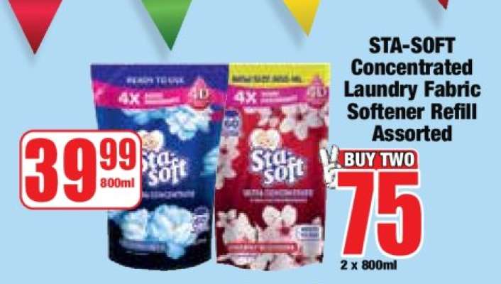 STA-SOFT Concentrated Laundry Fabric Softener Refill Assorted