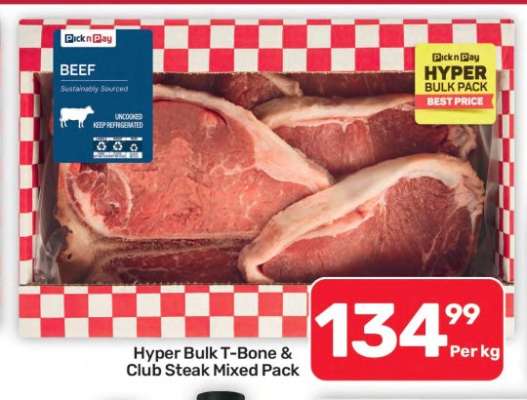 Hyper Bulk T-Bone & Club Steak Mixed Pack