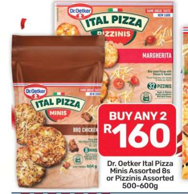 Dr. Oetker Ital Pizza Minis Assorted 8s or Pizzinis Assorted 500-600g