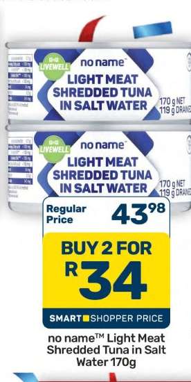 no name™ Light Meat Shredded Tuna in Salt Water 170g