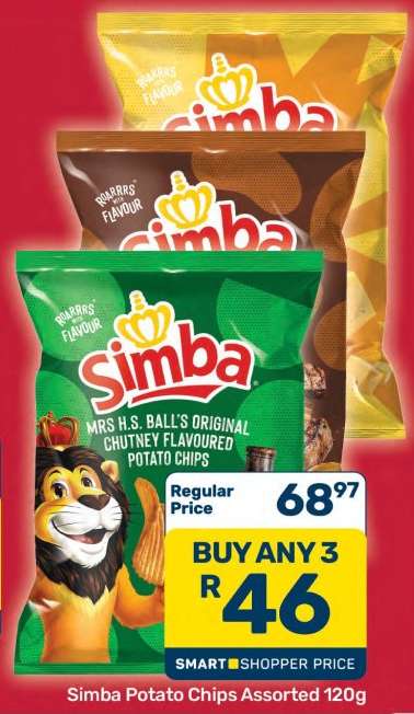 Simba Potato Chips Assorted 120g