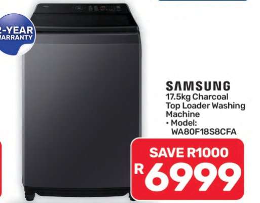 Samsung 17.5kg Charcoal Top Loader Washing Machine