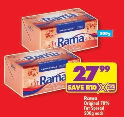 RAMA ORIGINAL 70% FAT SPREAD 500g each