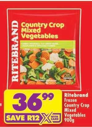 RITEBRAND FROZEN COUNTRY CROP MIXED VEGETABLES 900g